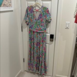 Lilly Pulitzer Floral V-Neck Maxi Dress